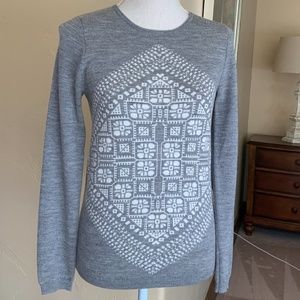 Grey J Crew Pattern Sweater